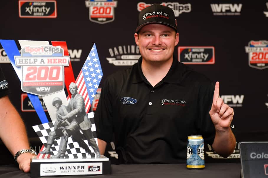 He finished second but was awarded the win after Hamlin's car failed post-race technical inspection. He finished second but was awarded the win after Hamlin's car failed post-race technical inspection.